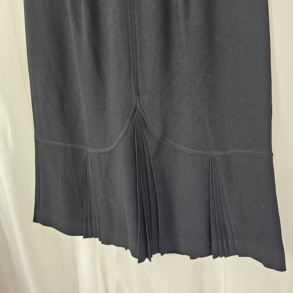 Vintage Zelda Elegant Black Pleated Seamed Skirt Size 10 - Picture 3 of 6